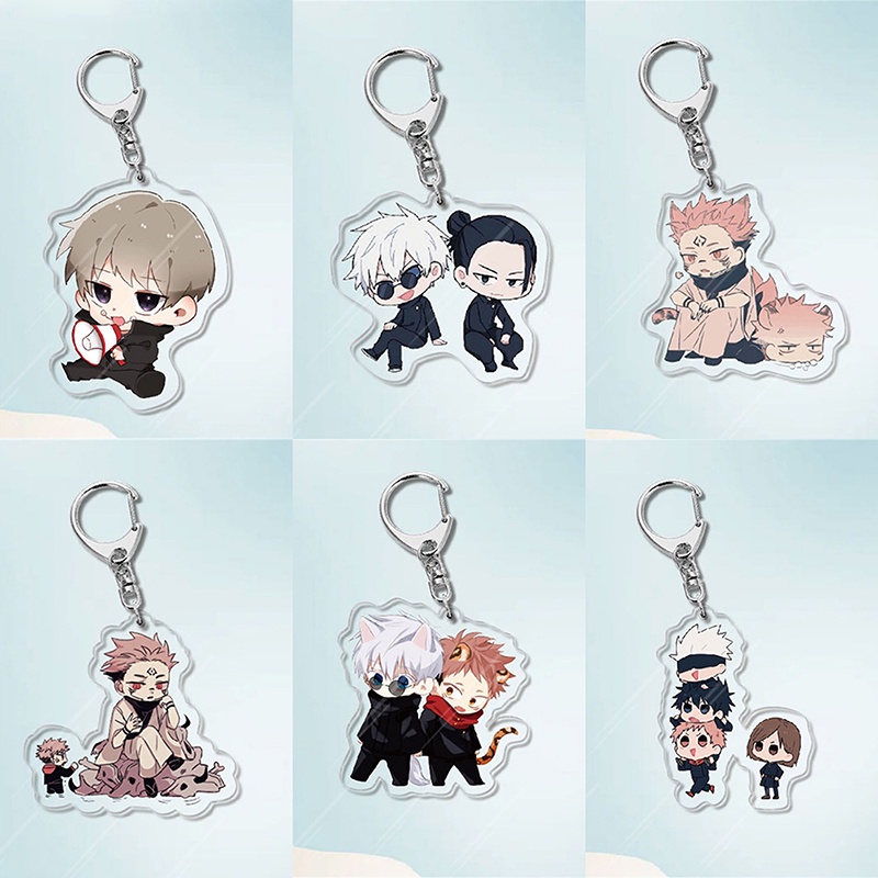 Cute Jujutsu Kaisen Q Version Keychain Gojo Satoru Geto Suguru Yuji