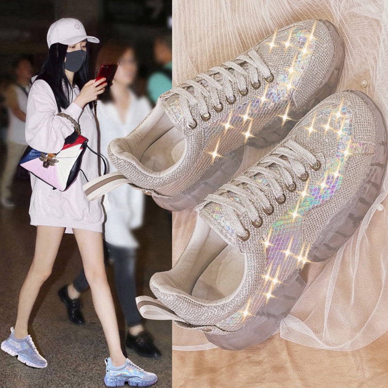 silver fashion sneakers