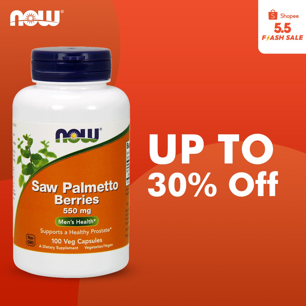 NOW Foods Saw Palmetto Berries 550 mg, 100 Veg Capsules Shopee Singapore