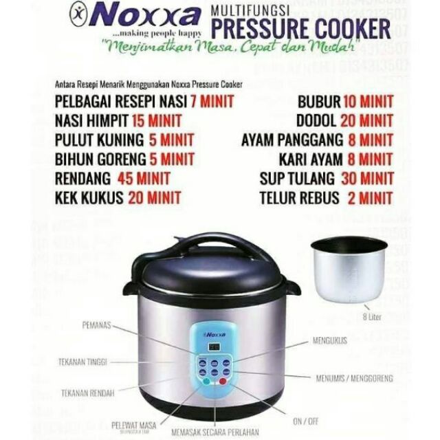 Noxxa Multifunction Pressure Cooker 2019 Amway Warranty 1year Amway Pos Out Shopee Singapore