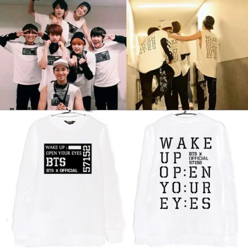 Bts Wake Up Open Your Eyes Pullover Shopee Singapore