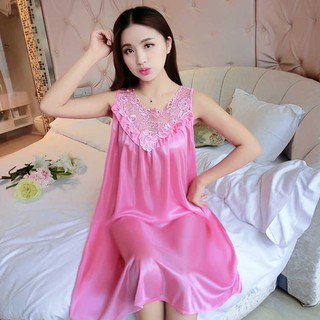 baju tidur perempuan seksi M 5XL Korean version of silk baju tidur perempuan seksi M 5XL Korean version of silk