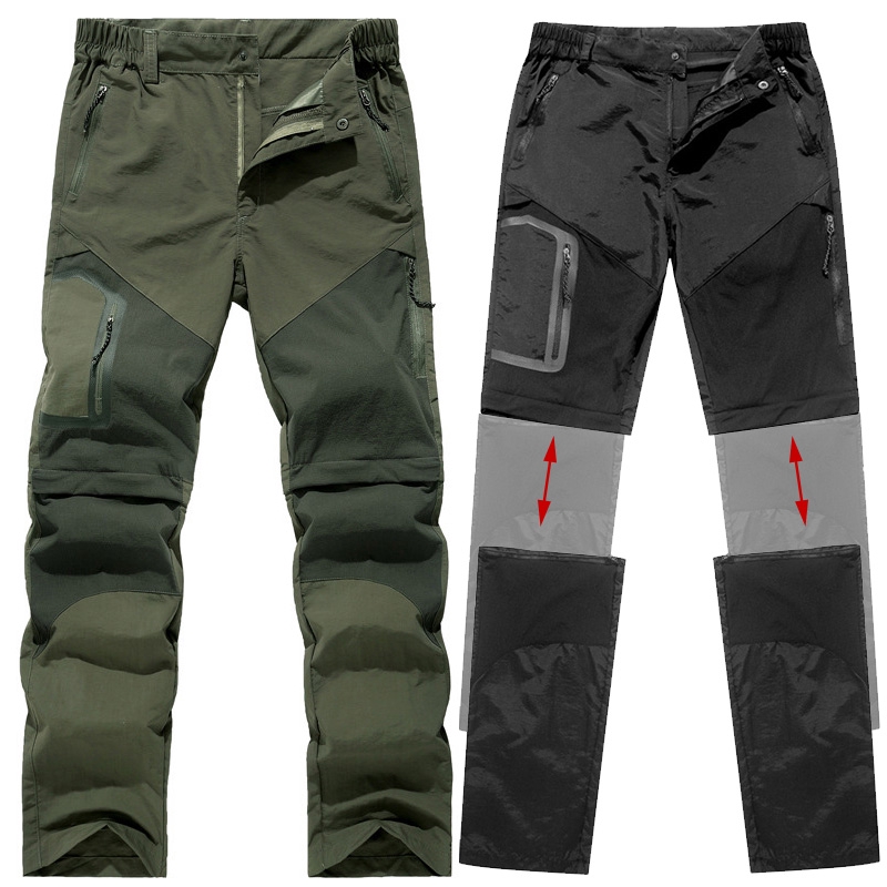 Men Tactical Long Straight Pants Detachable To Shorts Quick Dry Shopee Singapore