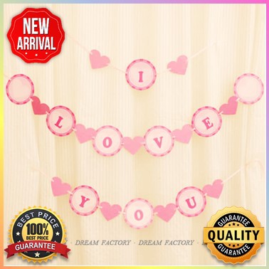 I Love You Party Banner Decoration Paper Bunting Hanging Birthday Party Supplies Kl现货浪漫爱你派对现场布置纸质爱心字母横幅 Shopee Singapore