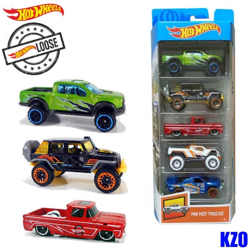 Hot Wheels HW Hot Truck 5 Pack LOOSE Without BOX Good Ford Raptor Jeep ...