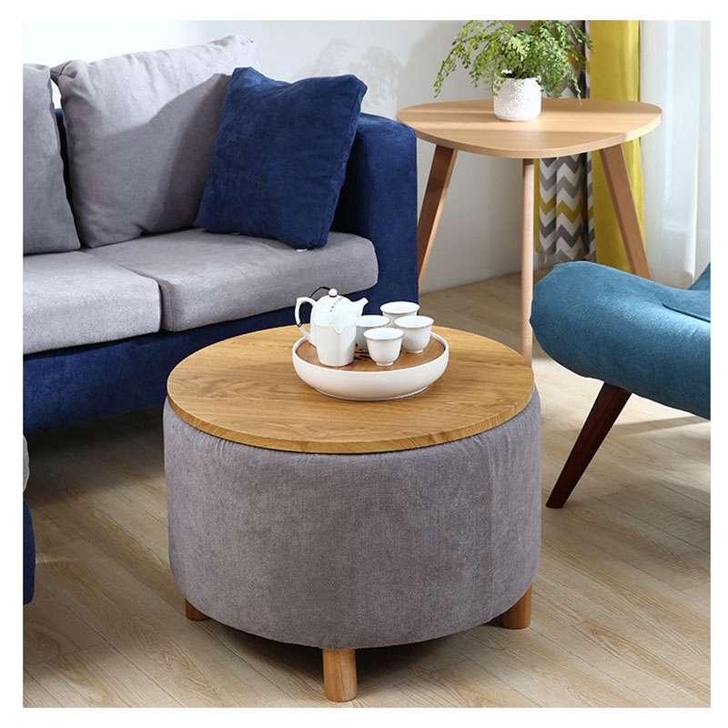 Coffee Table Modern Minimalist Living, Round Storage Coffee Table Ottoman