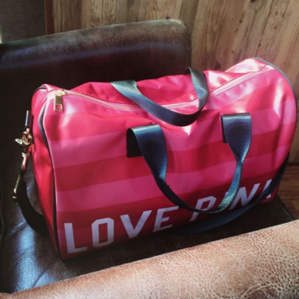 love pink duffle bag