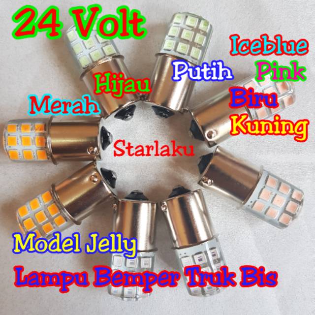 Indo 168 24 Volt Bayonet Foot 1 Jelly 18 Led Strobe Flash Blinking Shopee Singapore