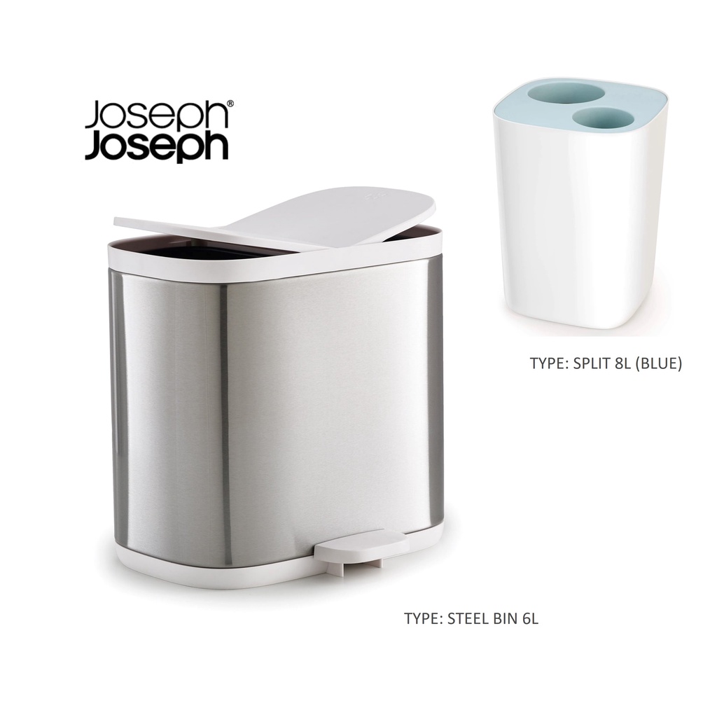 Joseph Joseph Split Steel Waste Bin/ Recycling Bin (6L / 8L) Shopee