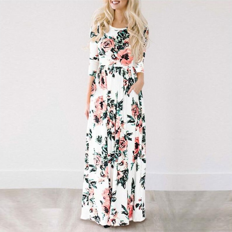 white floral beach dress