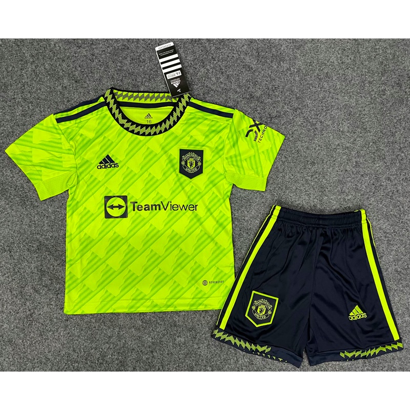 Kids Football Jersey Set 2022 2023 Man Utd Football Jersey MU Third