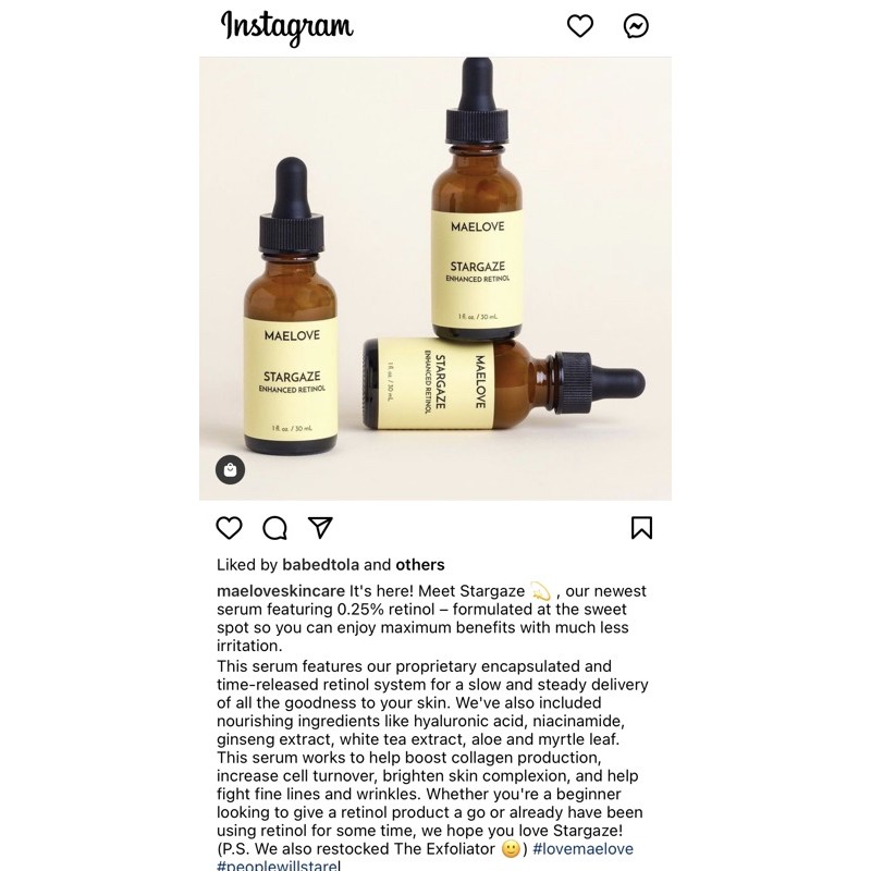 maelove moonlight retinaldehyde super serum