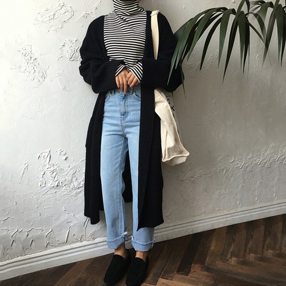 long grey sweater coat