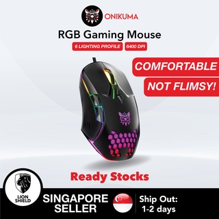 [SG] ONIKUMA CW902 RGB Gaming Mouse - 6400 DPI, 6 Lighting Profile