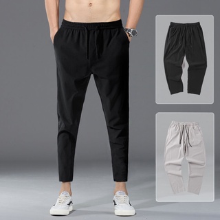Image of 【HOT SELLER】 new solid color Capris men's casual pants with ice sense all around Ready Stock