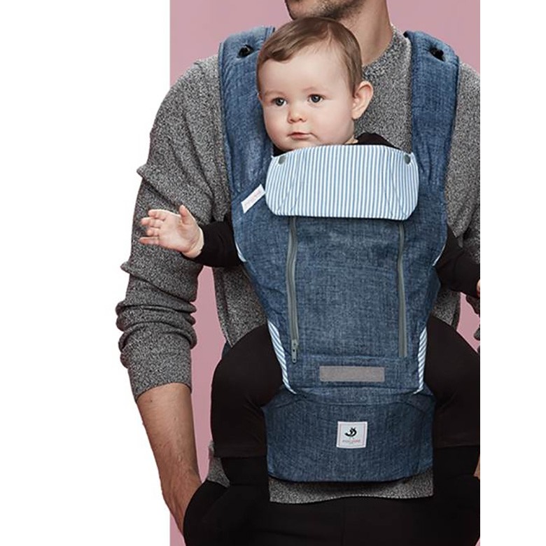 All New NO5 hip seat baby carrier-denim blue POGNAE 
