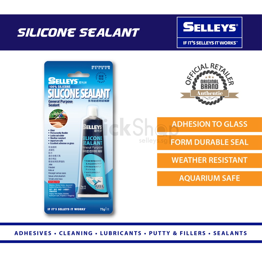 Selleys General Purpose Silicone Sealant Waterproof Flexible 75g