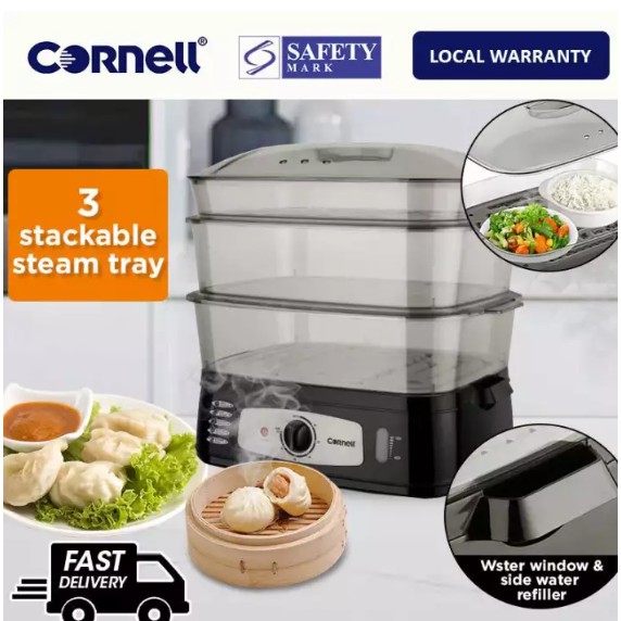 Cornell 3 Tier Electric Food Steamer 25L Capacity CFSEL20L Shopee
