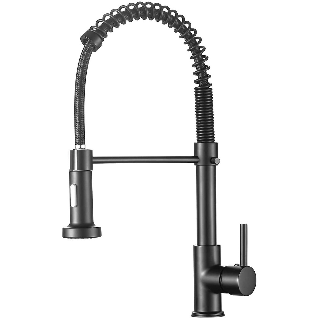 Matte Black Kitchen Faucets With Pull Down Sprayer Commercial Single Handle Lever Spring Kitchen Sink Faucet With 2 Spray Modes Shopee Singapore