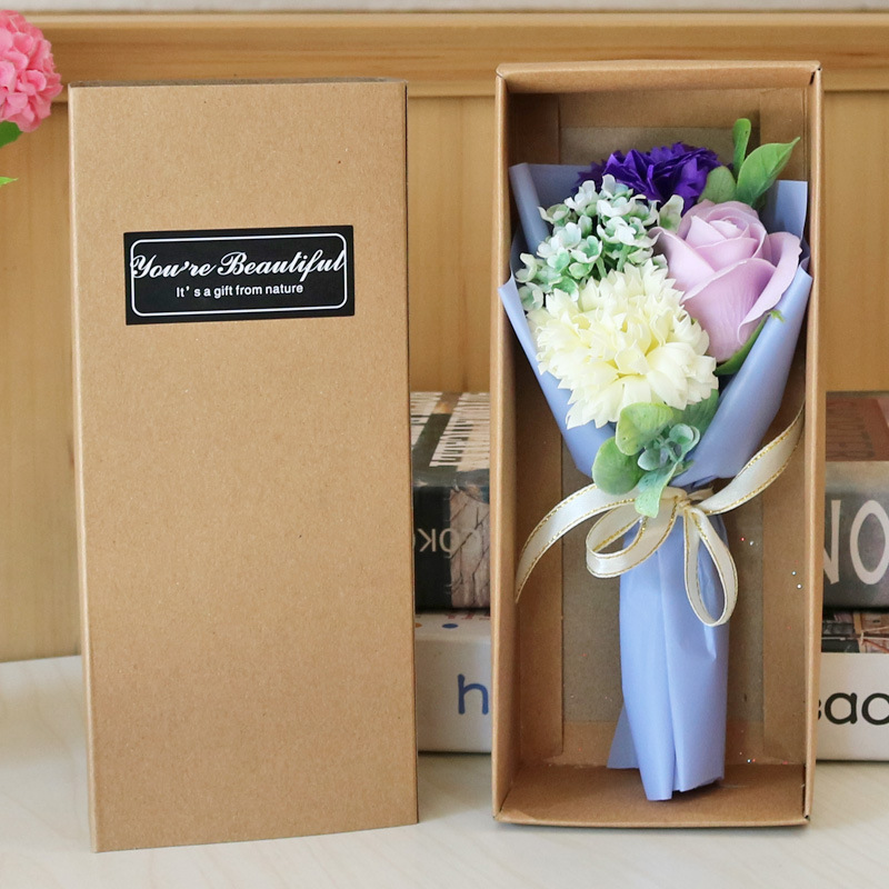 Teacher's Day Gift 3 Roses Soap Bouquet Gift Box Carnation Giveaway ...