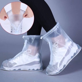 Image of Reusable Waterproof Anti-Slip Rain Shoe Cover Rain Boots Durable PVC Plastic Shoe Cover for Walking Travelling