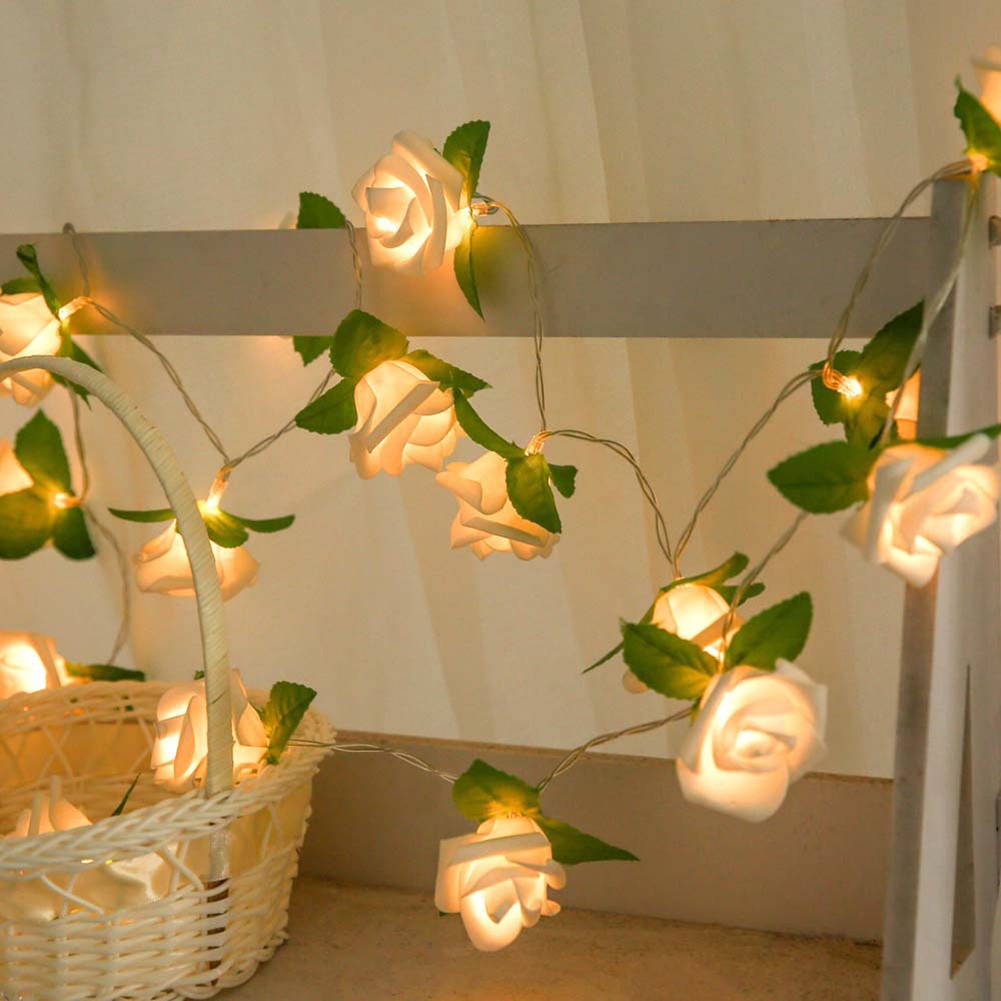 Fairy Light Wedding Party Christmas Decor Garland 20LED Rose Flower String Light