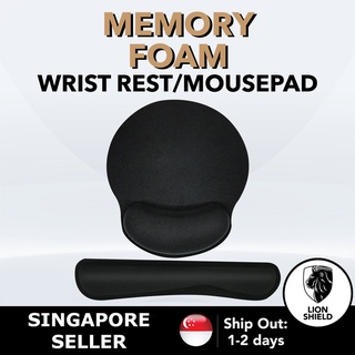 [SG] Memory Foam Mouse/Keyboard/Wrist Rest Pad - Ergonomic MousePad for Office Computer PC Gaming Restpad