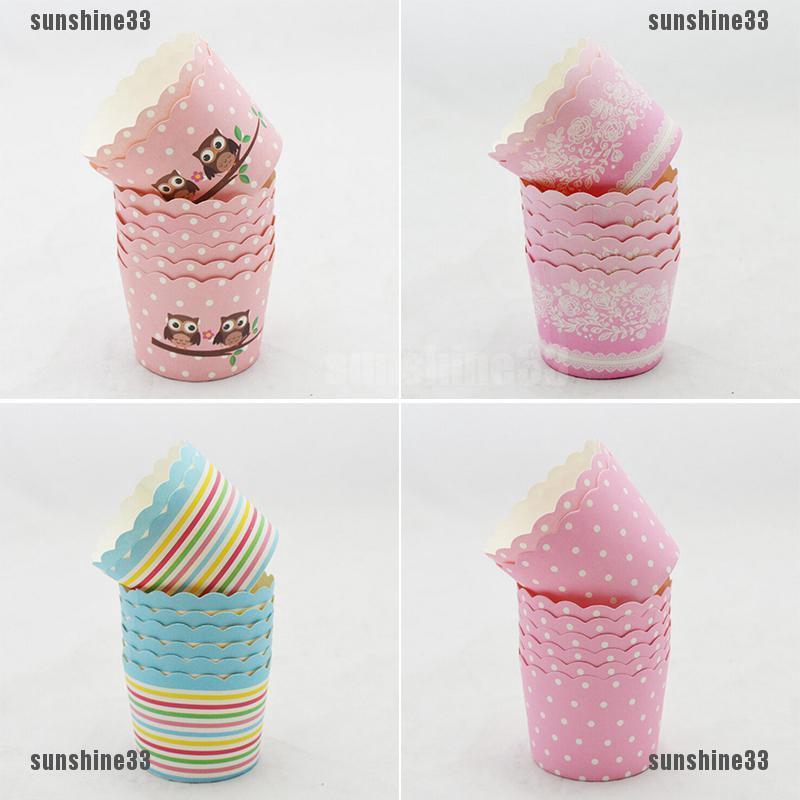 50 Pcs Utility Cake Baking Paper Cup Cupcake Muffin Cases Fit Home