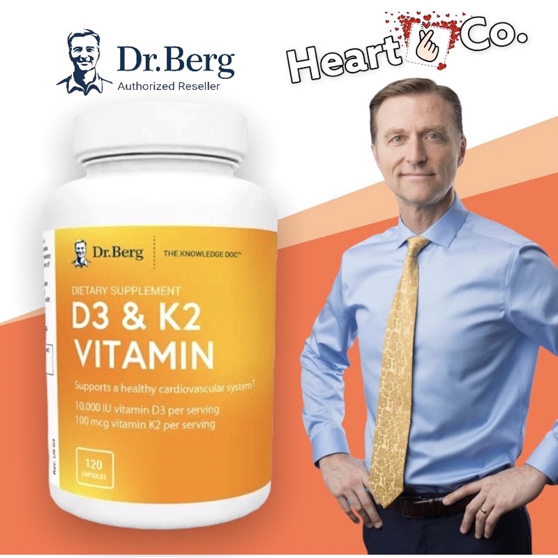 Dr. Berg's D3 & K2 Vitamin D3 K2 Supplement Purified Bile Salts