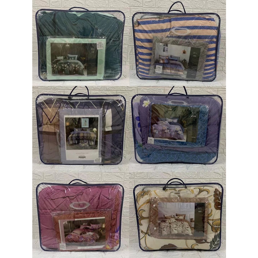 TNC 4 in 1 Set Thick Comforter Queen size ( CANADIAN COTTON) Non Fading Thick Fiber Comforter