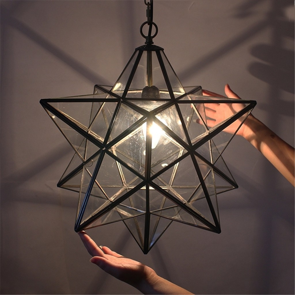 Moravian Star Pendant Light Clear Glass Shelly Lighting