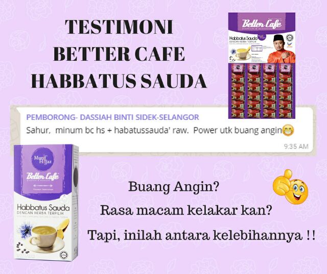 Munif Hijjaz Better Cafe Habbatus Sauda Papan 20 Sachets Shopee Singapore