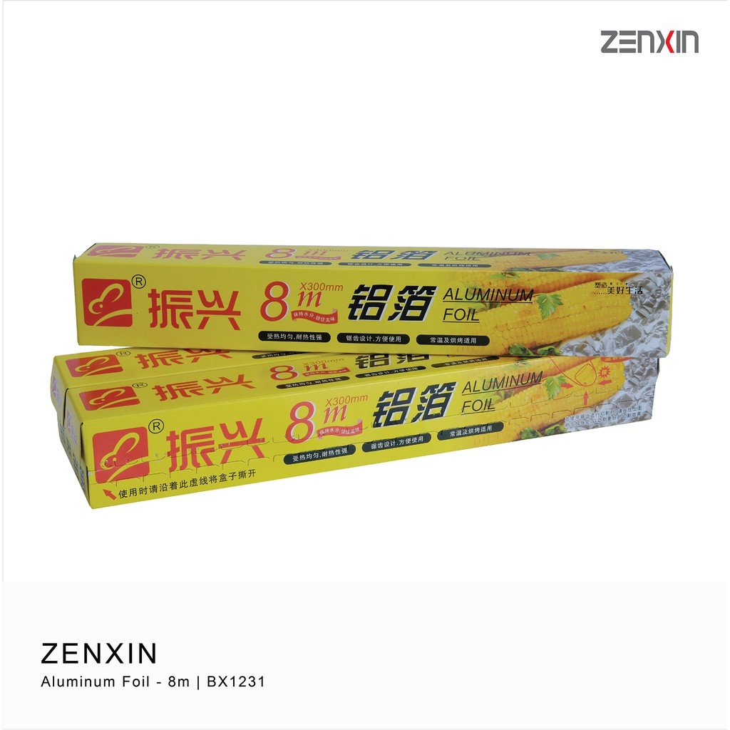 Aluminum Foil Of 8m Foot Roll 300mm Silver Paper Wrap Safe For Grill Zenxin Shopee Singapore