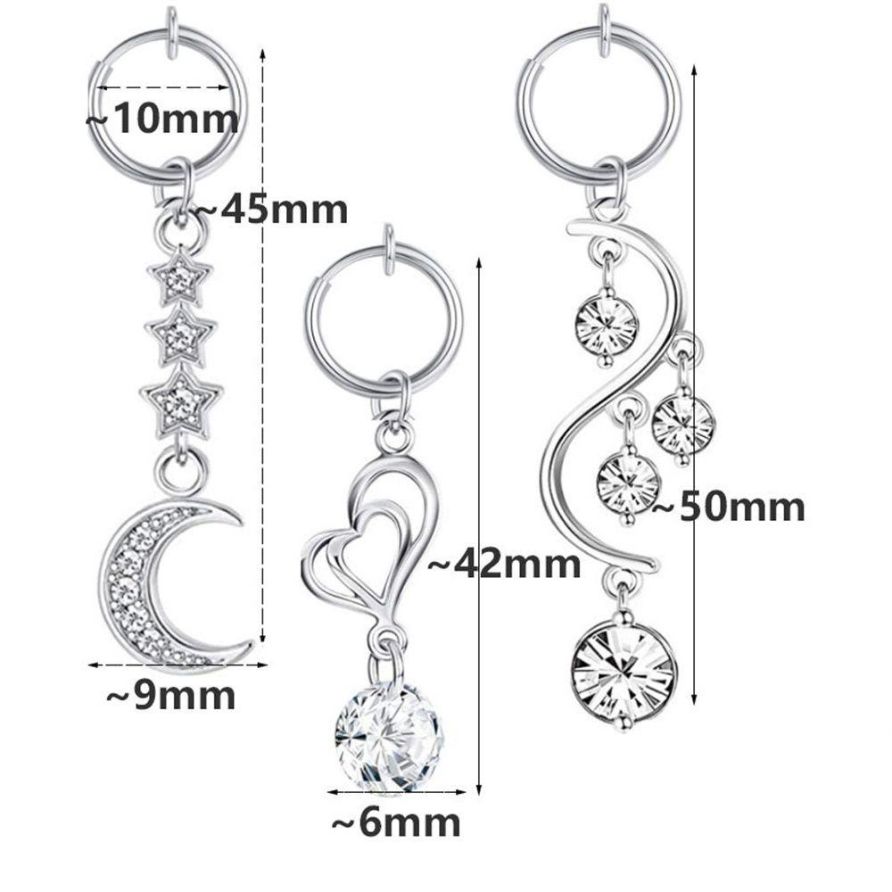 CACTU Body Jewelry Belly Button Ring Cartilage Fake Belly Piercing Navel Ring Heart Umbilical Fake Pircing Earring Clip Butterfly Clip