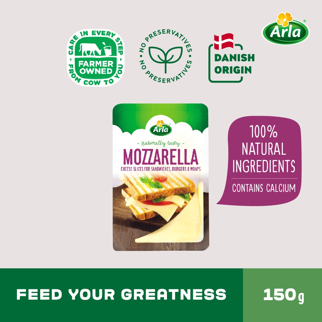 Arla Mozzarella Sliced Cheese 150g Shopee Singapore