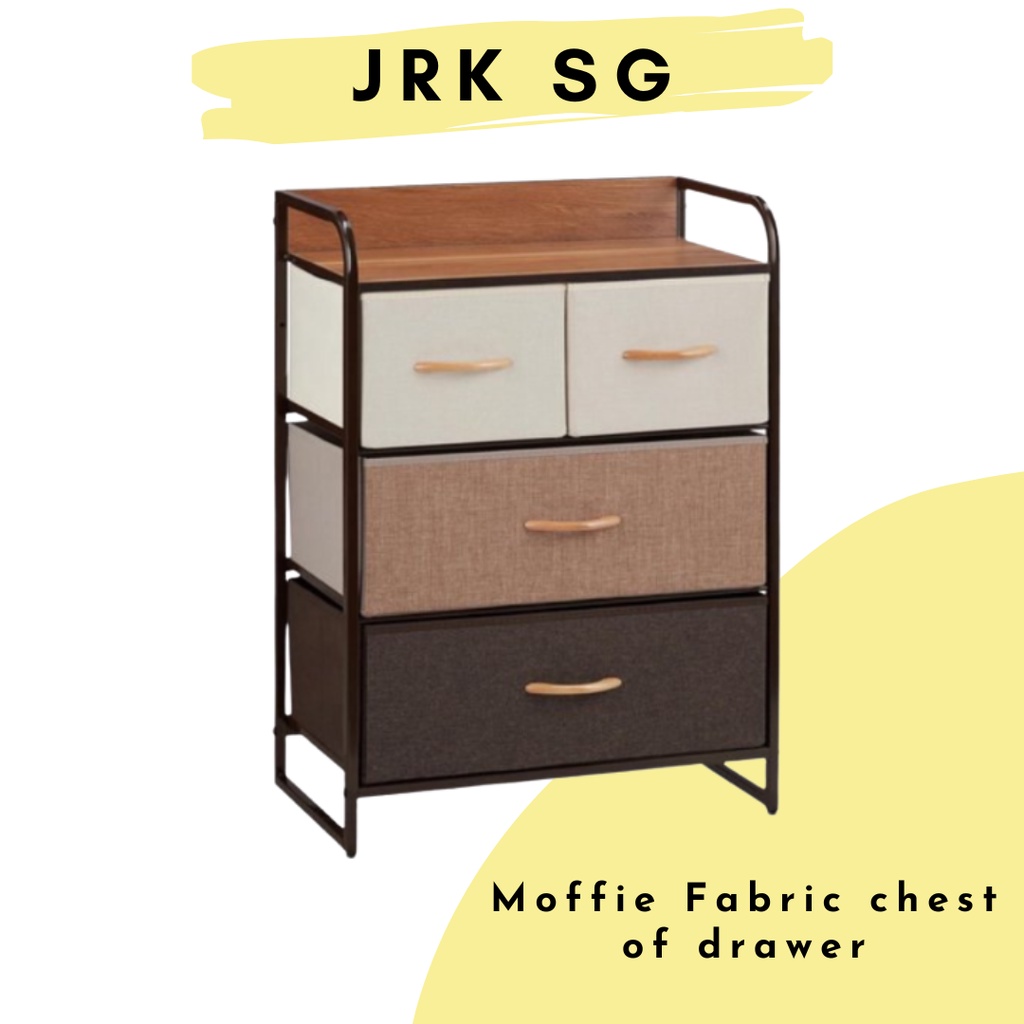 🇸🇬Moffie Fabric chest of drawers cum side cabinet
