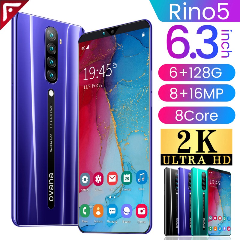Rino5 Hand Phone Murah 6 3 Inch Handfon Smart Phone Face Recognition Full Screen 6gb Ram 128gb Rom Android Smartphone Gaming Fone Murah Handphone Murah Shopee Singapore