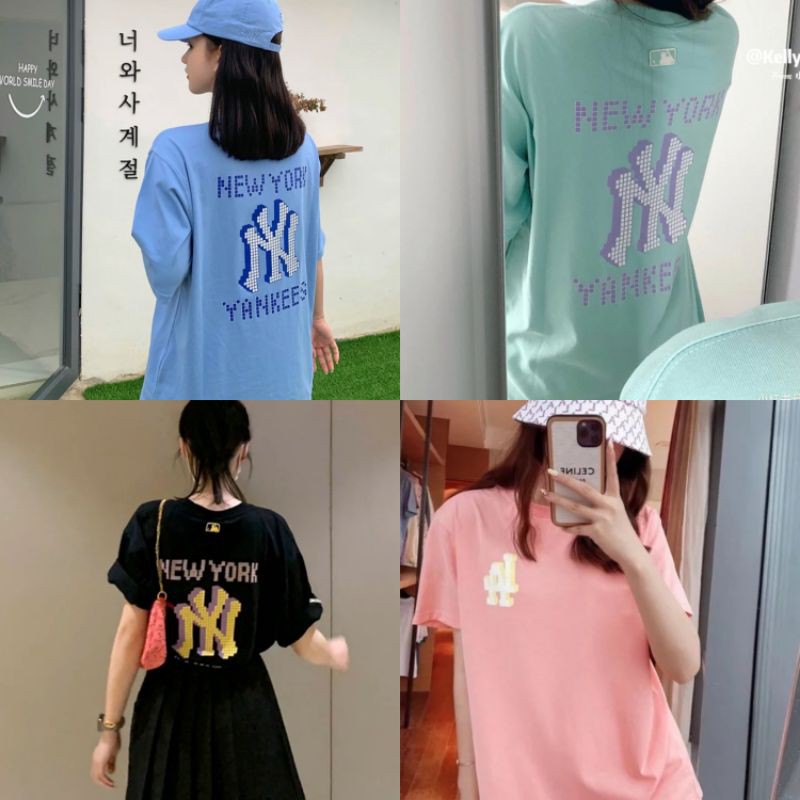 MLB KOREA PLAY Back Pixel Logo Over fit T-Shirts☆100％ authentic 