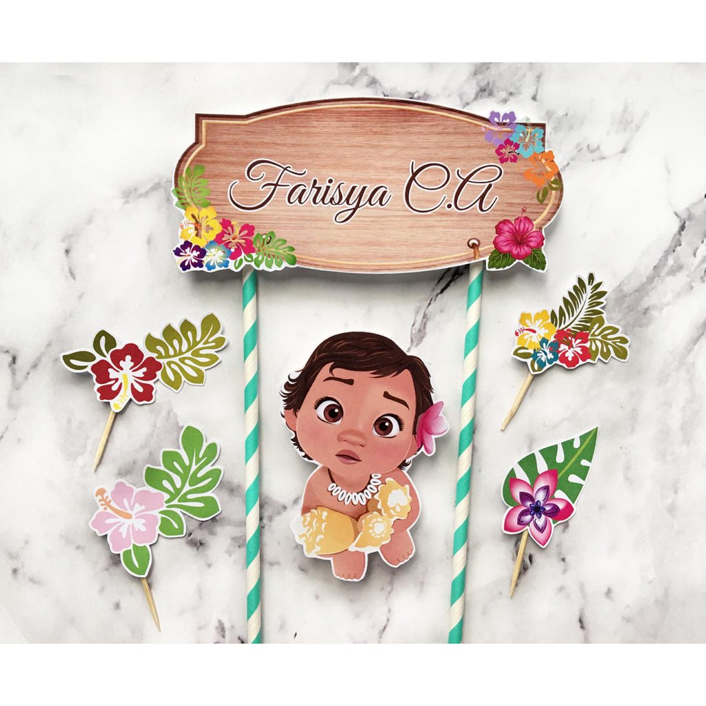 Baby Moana Topper Plus Name For Cake Decoration Etc Shopee Singapore