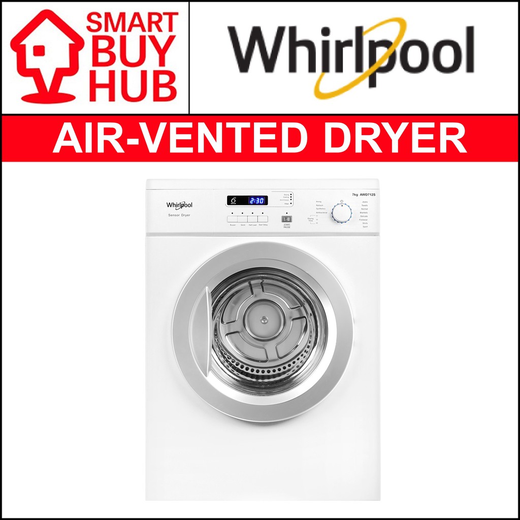 Whirlpool Awd712s 7kg Vented Dryer 1 Tick Shopee Singapore