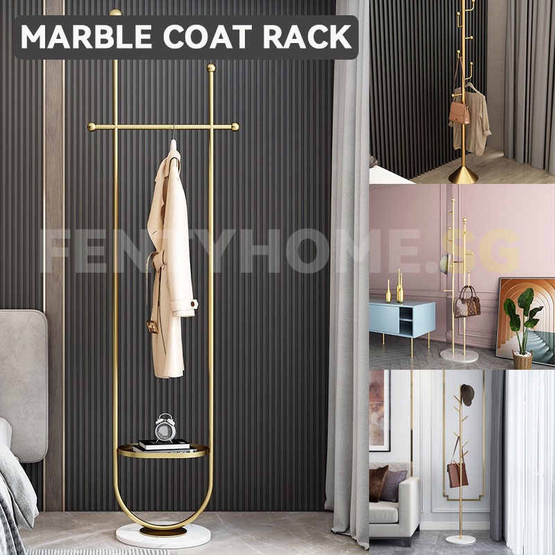 Marble Coat Rack Home Living Room Bedroom Modern Light Luxury Clothes Rack Creative Clothes Rack Stand