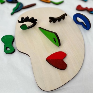 3D Kids Wooden Montessori Jigsaw Puzzle Children's Educational Stress Relief Face Puzzle #5