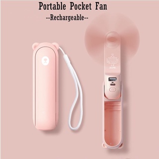 Portable Pocket Fan Mini Fans Handheld USB Rechargeable Table Desk Small Fans