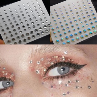 1Sheet Eye Body Face Gems Rhinestone Stickers/3D Self Adhesive  Glitter Nail Stickers / DIY Body Art For Party and Festival Makeup Tool
