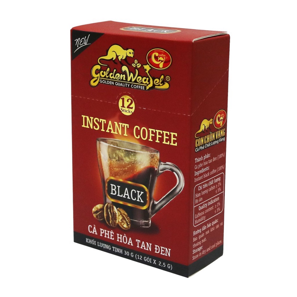 Unsweetened Unsweetened Instant Coffee Gold Weasel C7 Box Of 30gr 12