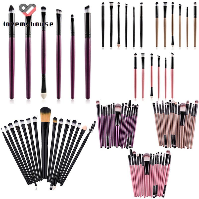 15 Pcs Makeup Brush Foundation Eyeliner Lip Eye Brushes Set Shopee