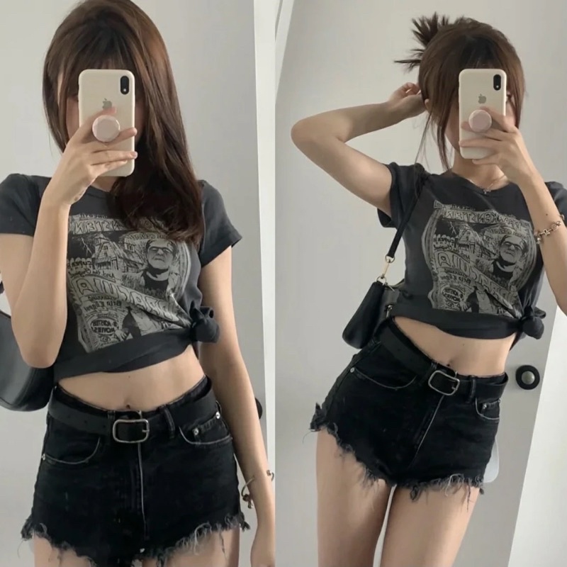 Po Brandy Melville Bm Style Hailie Frankenstein John Galt Dracula Tee Top Shopee Singapore