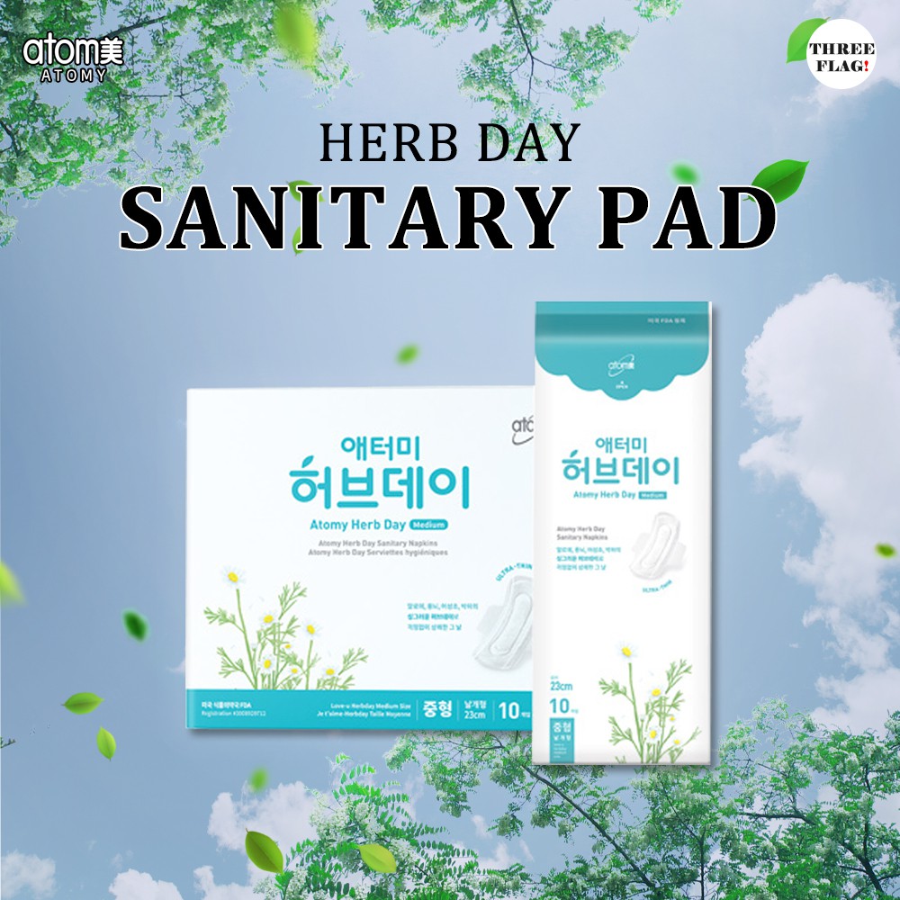 Atomy Herb Day Sanitary Napkins Pad (16cm,23cm,28cm) - 40pcs - Shopee Singapore