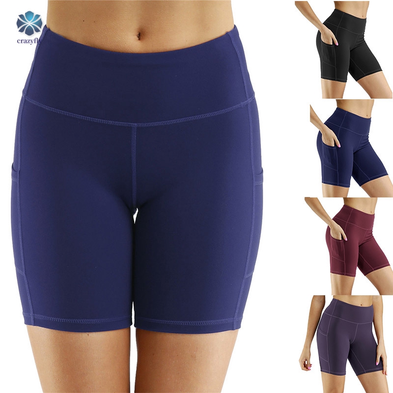 blue yoga shorts
