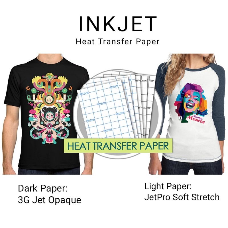 10x A4 3G Jet-Opaque® Photo-Quality Inkjet Heat Transfer Paper for Dark Fabrics 